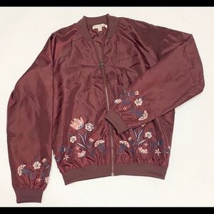 Maroon embroidered jacket